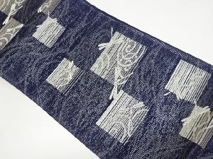 リサイクル　姫野織物製　絽色紙に蜻蛉模様織出し袋帯